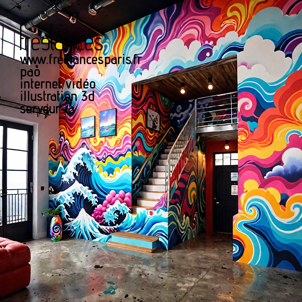 Pao internet vidéo illustration 3d serveur intelligence générative freelance paris studio de création 3MG06R50